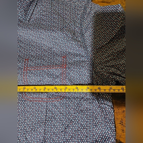 NEW Vintage Italia 1958 Cotton Long Sleeve Shirt Periwinkle Blue Pink Dot - Picture 12 of 14